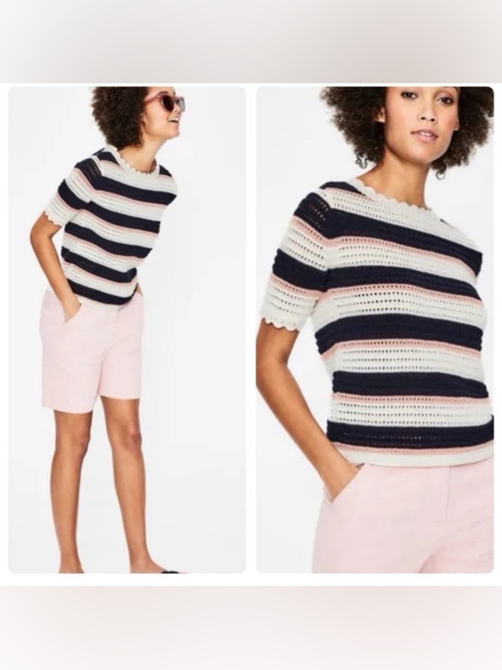 Boden short sleeve striped sweater